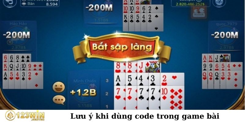 Lưu ý khi dụng code trong game bài